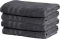 Mosobam Luxury Turkish Set of 4 Bath Towels 30X58 Charcoal Gray 700 GSM Bamboo by Mosobam