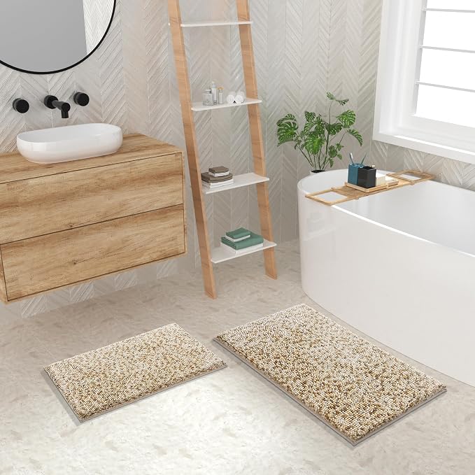 Yimobra Bath Mats for Bathroom Non Slip, Extra Soft Chenille Bathroom Rugs - Image 4