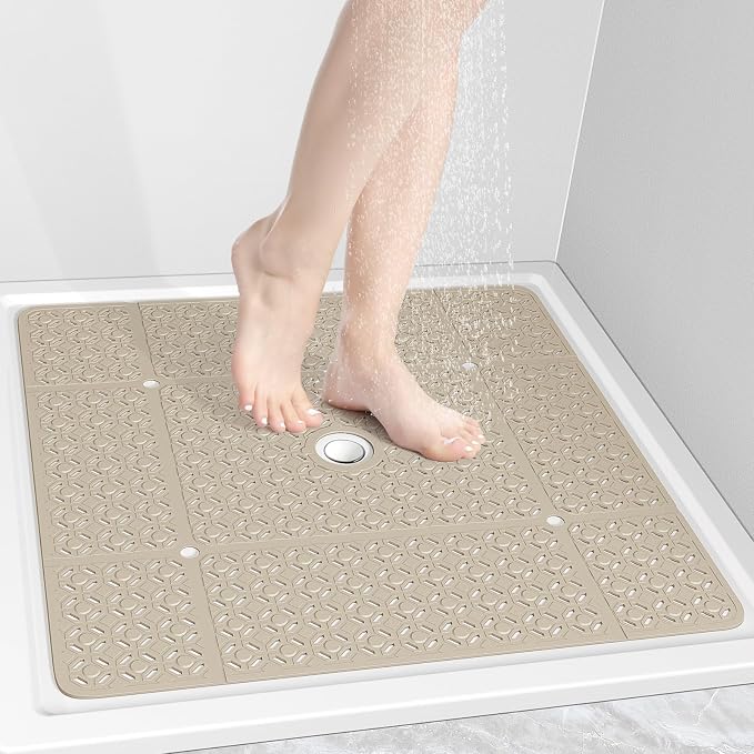 OTHWAY Square Shower Mat, TPE Anti Slip Shower Mat by OTHWAY