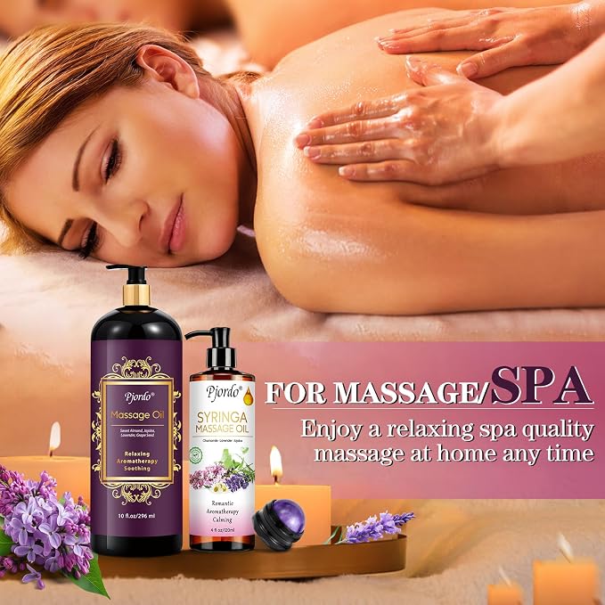 2 Pack Massage Oil for Massage Therapy, Lilac Oil, Lavender Massage Oil for Skin - Image 7