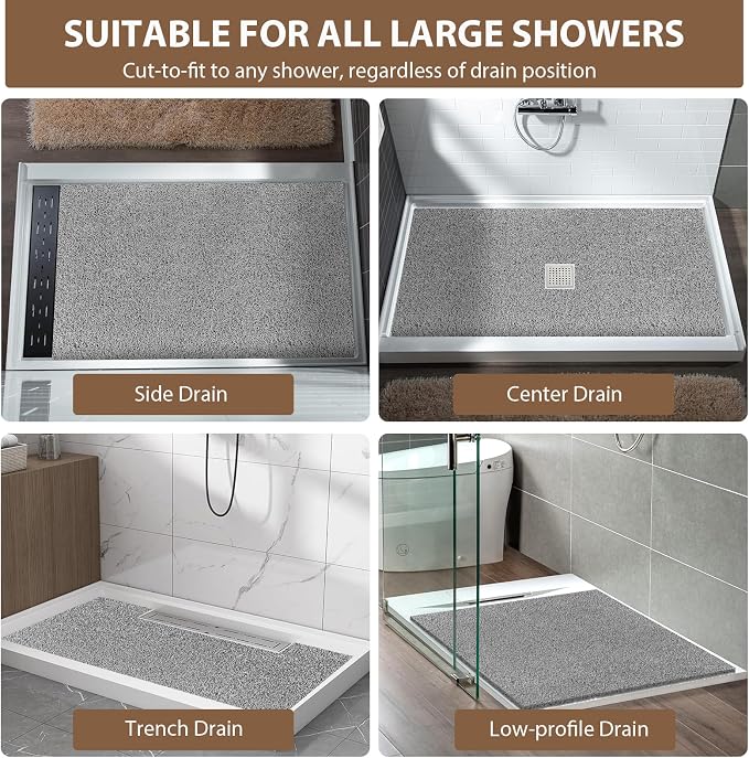 Shower Mat Non Slip: 59 x 35.4 Inch Extra Large Shower Mats - Image 8