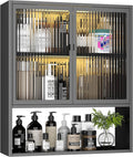 Metal Medicine Cabinet with Glass Doors, Space Saver Bathroom Cabinets Wall by LyAosdFu