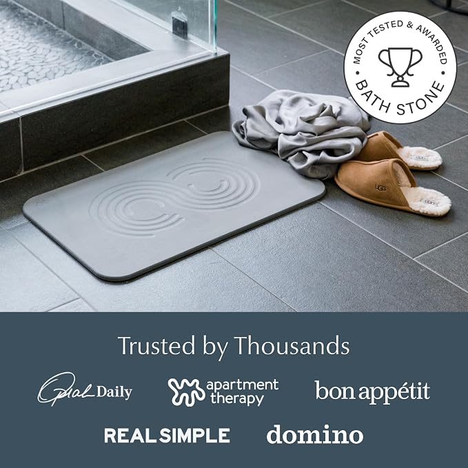 Dorai Home Bath Stone Mat 23.6"x15.4" – Quick-Dry, Non-Slip Diatomite Stone - Image 7