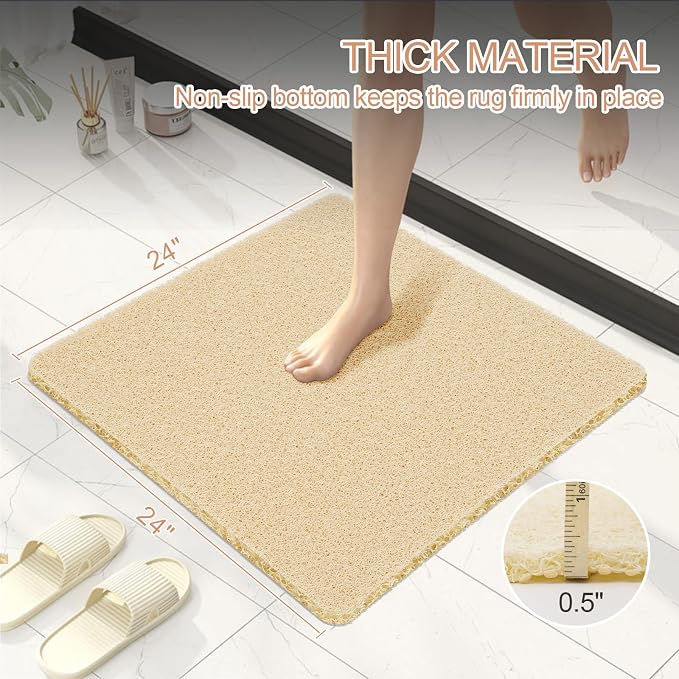 joyhalo Anti Slip Shower Mats, Bath Tub Mats, PVC Loofah - Image 5