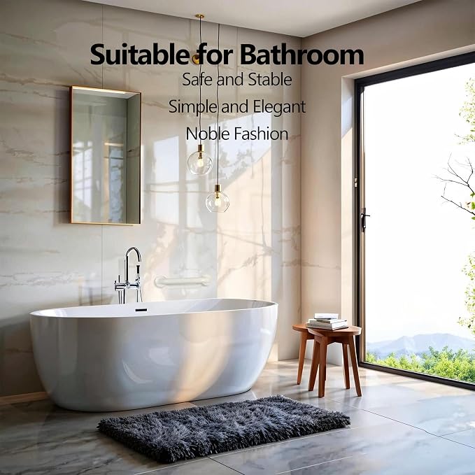 Shower Grab Bar, 2 Pack 16 Inch White Bathroom Safety Bar, 1.25" Diameter 304 - Image 3