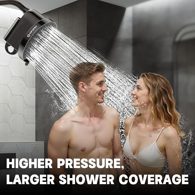 High Flow Filtered Shower Head, HOPOPRO 5 Modes High Pressure Fixed Showerhead - Image 6
