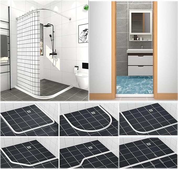 3.5" High Collapsible Shower Threshold Water Dam 39"Shower Water Splash Guard - Image 4