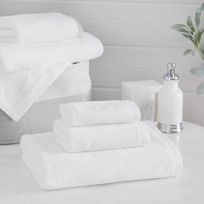 Welhome Franklin 100% Cotton Popcorn Textured Towel Set - Image 2