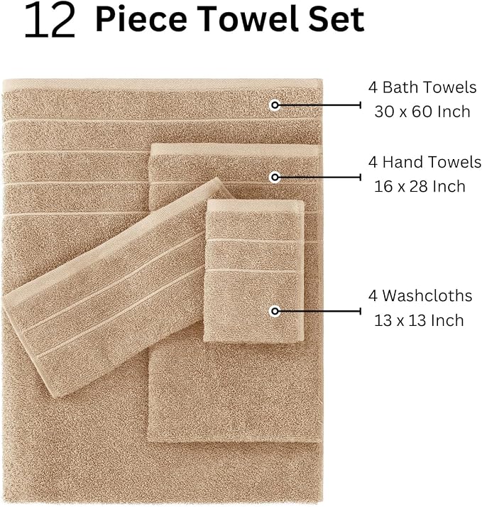 Casa Platino 100% Mercerized Cotton Bathroom Towel Set - Image 3