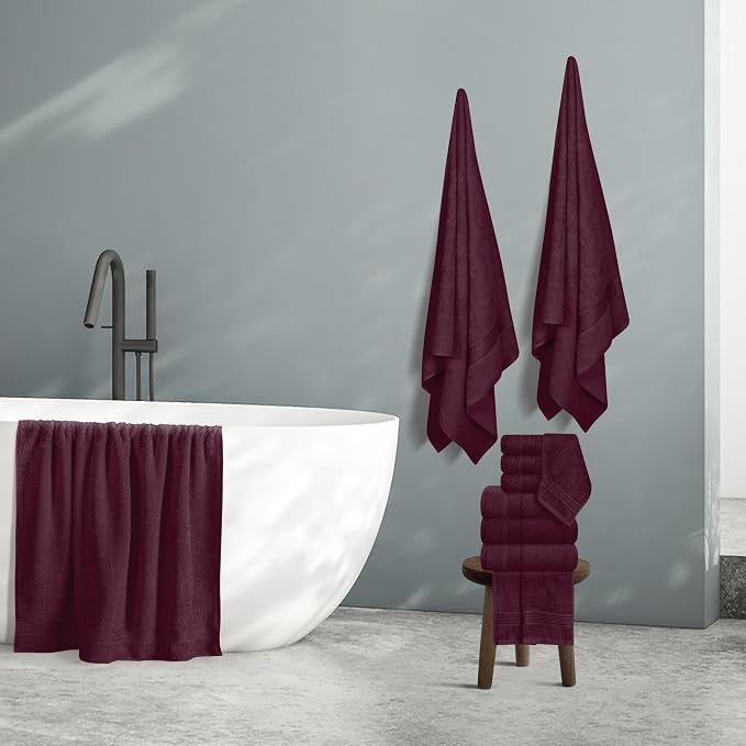 Belizzi Home 100% Cotton Towel Set, Contains 6 Soft Bath Towel, 6 Hand Towels - Image 5