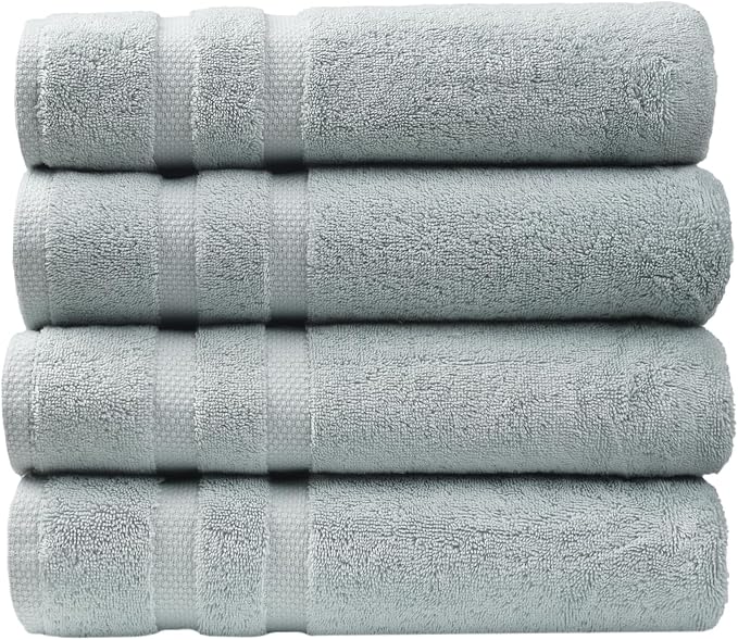 SOFE H&L | Olea Luxury Cotton Turkish Bath Towels Set of 4 Light Blue | Premium by SOFEHomeLiving