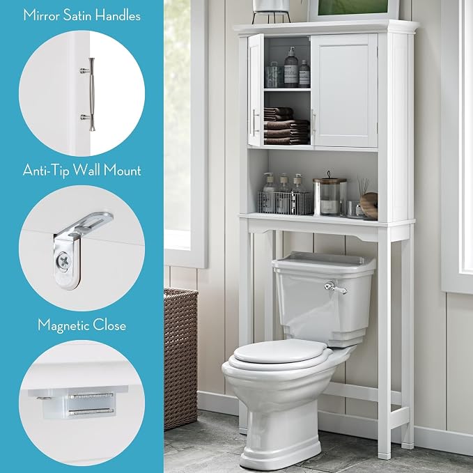 RiverRidge Somerset Spacesaver Over The Toilet Storage Cabinet White - Image 6