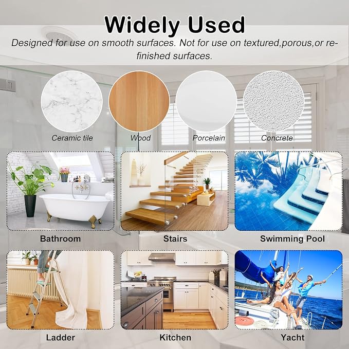 S&X Non-Slip Stickers for Bathtubs & Showers 24-Pack Waterproof Safety Strips - Image 7