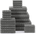 Casa Platino 100% Cotton Bathroom Towels Set – 24 Pc Collection – Plush Ring by CasaPlatino