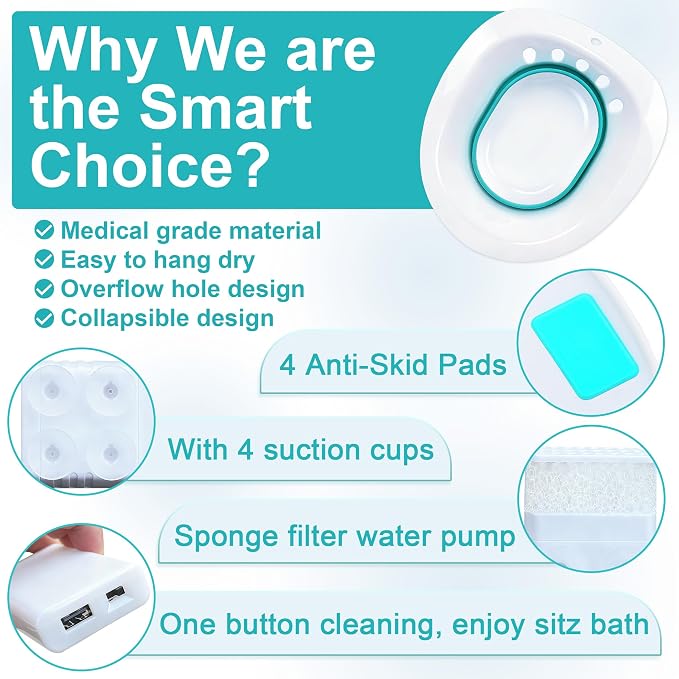 Electric Sitz Bath, Sitz Bath for Hemorrhoids, Sitz Bath for Toilet Seat - Image 4
