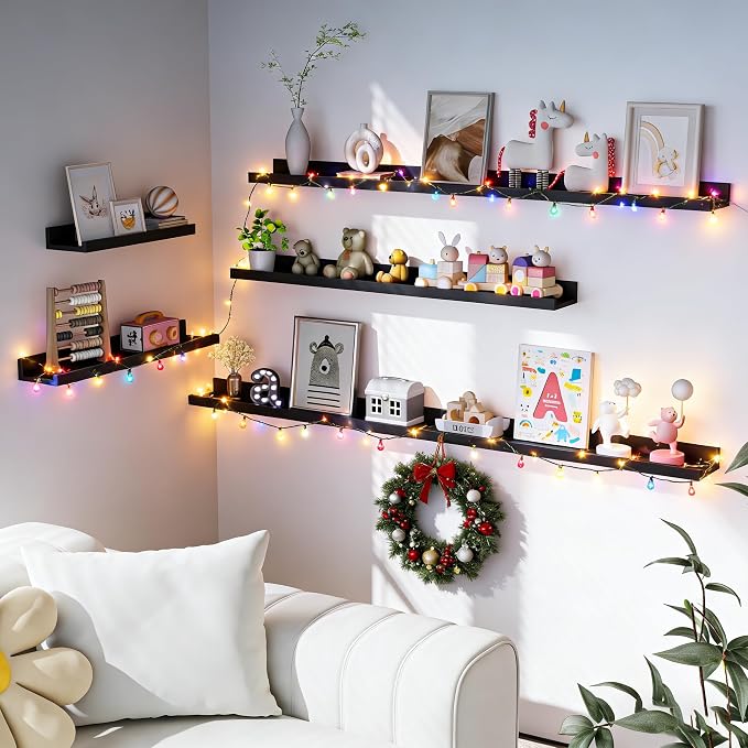 Heimlove Picture Ledge Shelf, Floating Shelves Set of 2, 72 Inches Long Large - Image 4