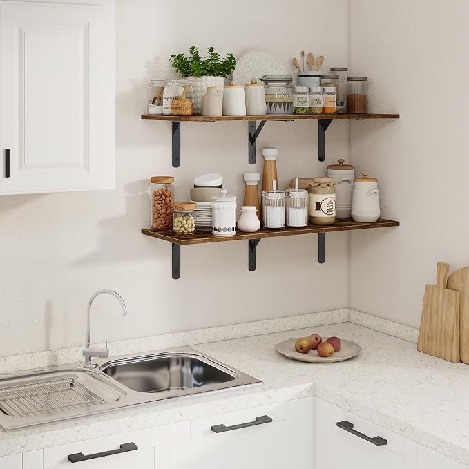 36 Inch Floating Shelves Wall Mounted, 12 Inch Deep Wall Shelves - Image 2