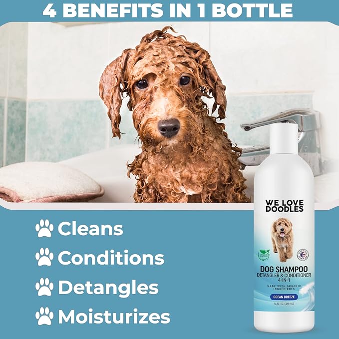We Love Doodles Pet Rubber Bath Brush and Dog Shampoo - Image 7