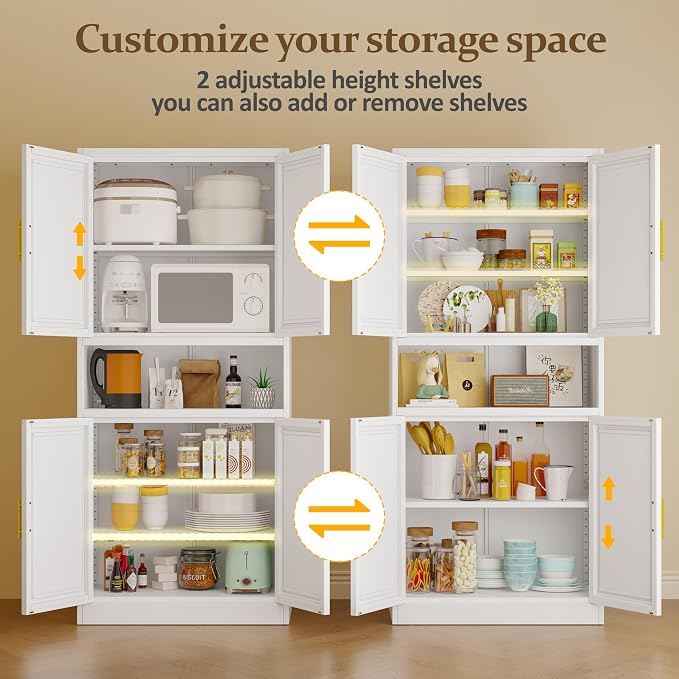 61.02" Tall Bathroom Storage Cabinet, Kitchen Pantry Storage Cabinet - Image 6