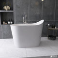 43" Stone Resin Janpanese Soaking Tub, Freestanding Deep Soaking Bathtub by MEDUNJESS