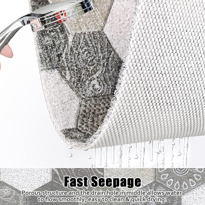Large Shower Mat Non Slip, 36x36 Inch Shower Floor Mat - Image 3