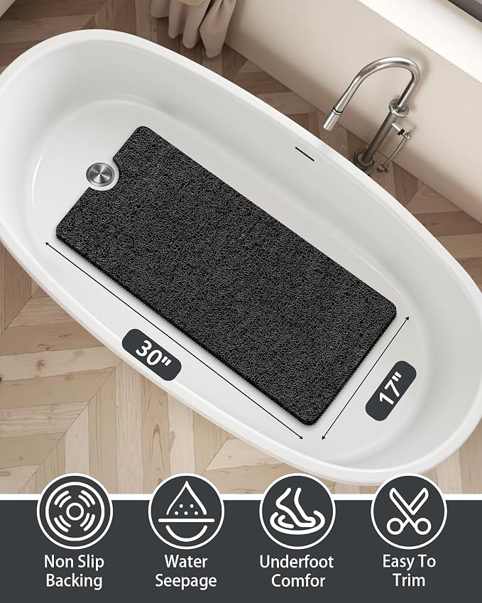 Non Slip Shower Mats for Inside Shower, 17x30 Inch, Anti-Slip Bathtub Mats for - Image 2