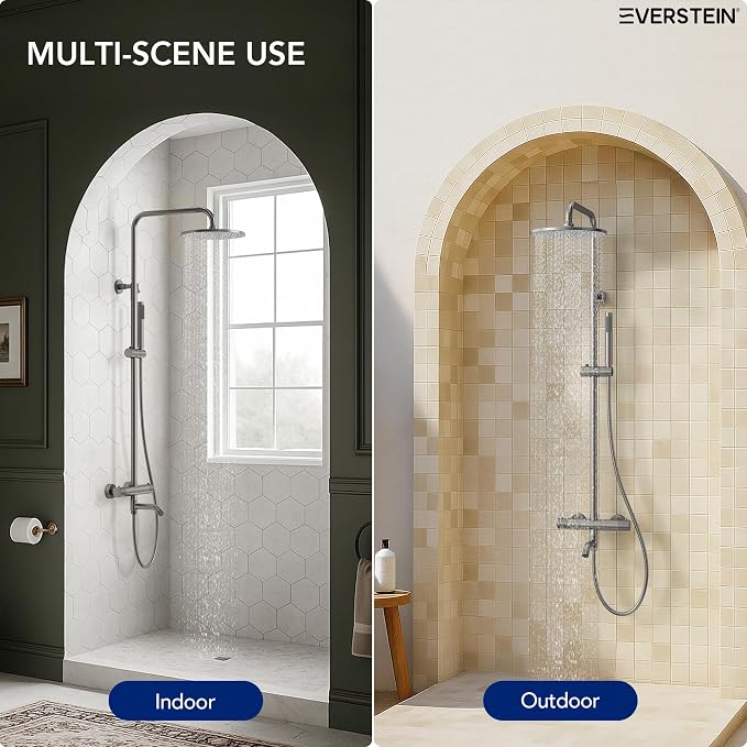 Exposed Shower System with Tub Spout, EVERSTEIN 10 inch High Pressure Shower - Image 2