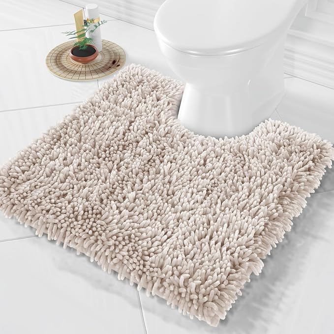 Yimobra Toilet Rugs U Shaped Washable, Extra Thick Soft Absorbent Chenille by Yimobra