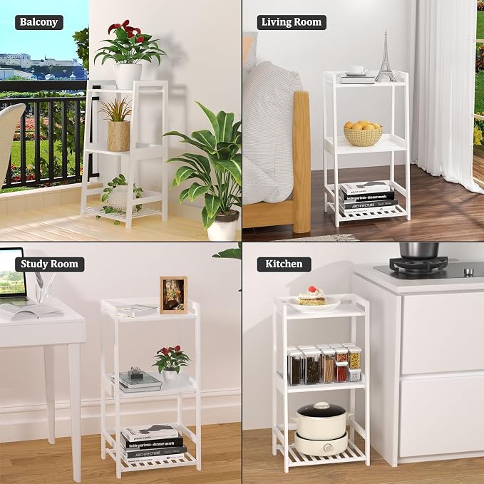 3 Tier Bamboo Bathroom Shelves, Ladder Shelf - Image 6