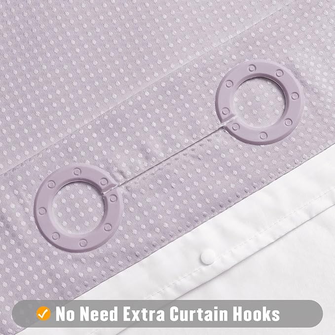 MitoVilla Purple Waffle Small Stall Shower Curtain Liner Set 36 x 74, No Hooks - Image 3
