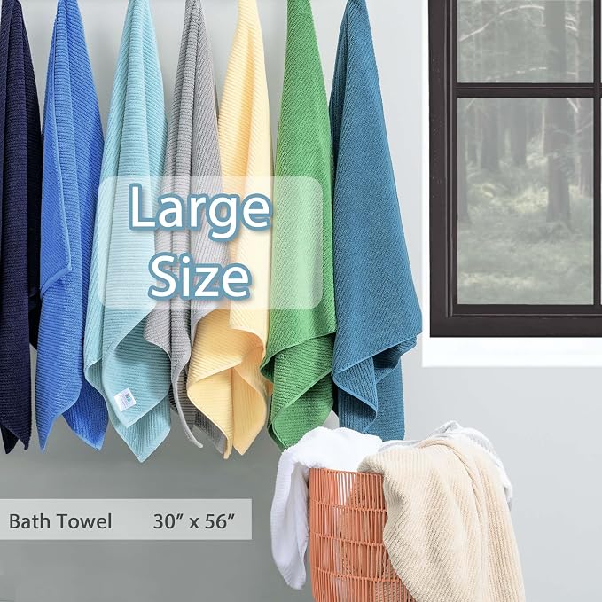 Yellow Bath Towels, Luxury Bath Towels Set of 4, Large 30"x56" - Image 4