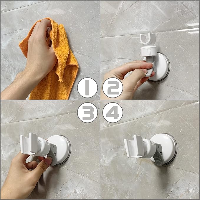 Adjustable Shower Head Holder, Bathroom Suction Cup Bracket - Image 3