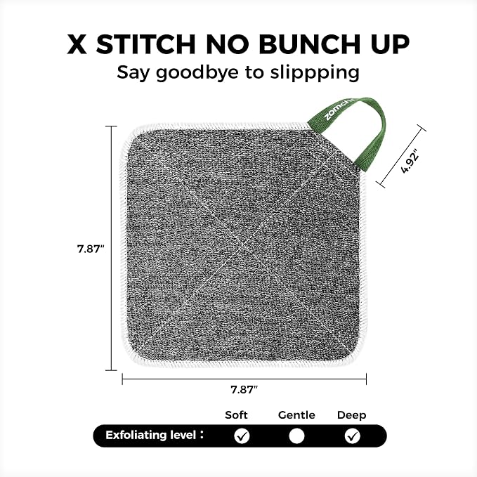 ZOMCHI 2 Count Washcloth, Exfoliating Washcloth - Image 2