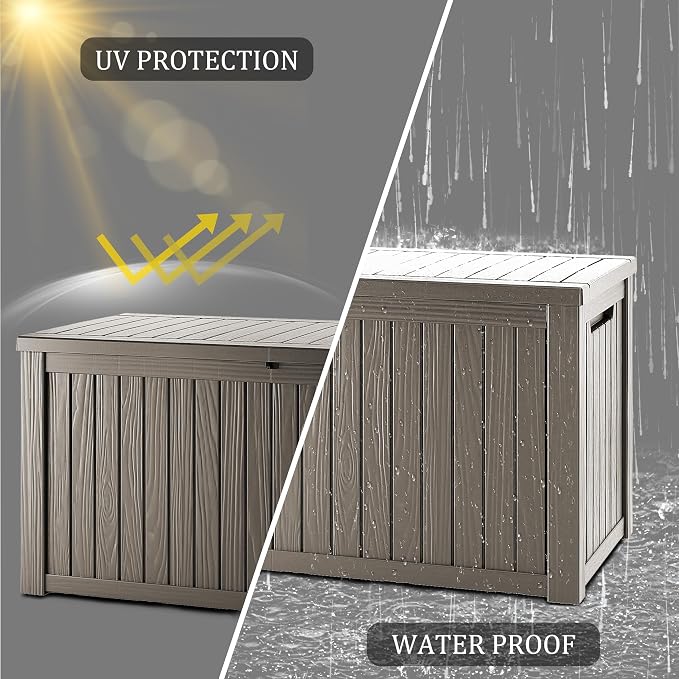 TARKARI 270 Gallon Lockable Resin Deck Box, Waterproof & UV-Resistant Outdoor - Image 8
