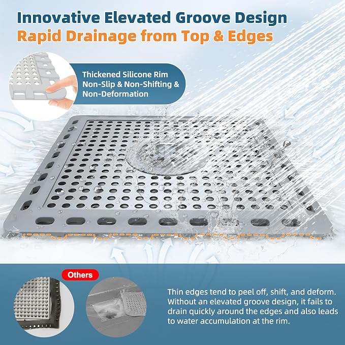 Hibbent Upgraded Shower Drain Hair Catcher, Shower Drain Cover - Image 4