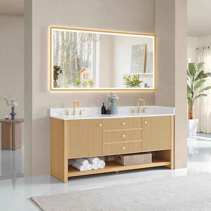 ALTAIR 72 Double Sink Bathroom Vanity Mordern Pedestal Pre-Assembled Vanities - Image 3