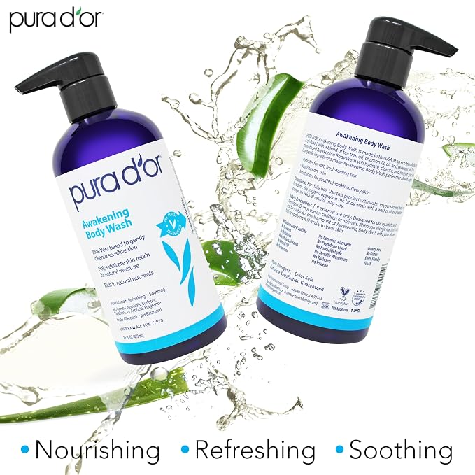 PURA D'OR 16 Oz Awakening Body Wash - Image 5