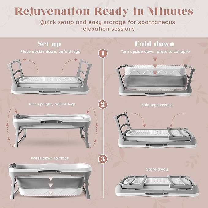 Portable Bathtub for Adult- Extra Large 56" Foldable Collapsible tub. - Image 3