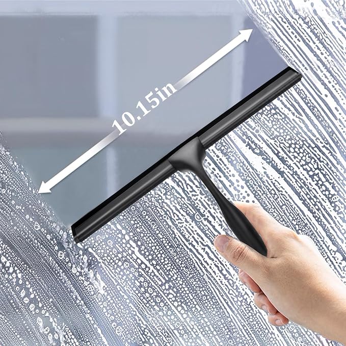 10-Inch Shower Squeegee for Glass Doors, Stainless Steel Shower Squeegee - Image 3