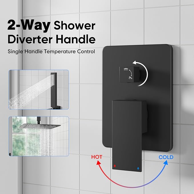 esnbia Shower System, Bathroom 12 Inches Rain Shower Head - Image 5
