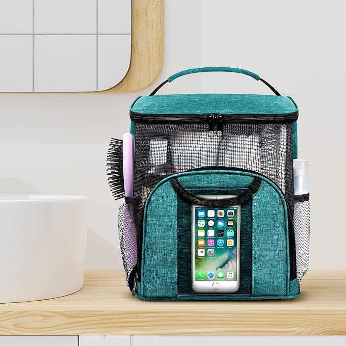 Attmu Mesh Shower Caddy Portable Dorm Tote Bag, Quick Dry Hanging Toiletry Bag - Image 7
