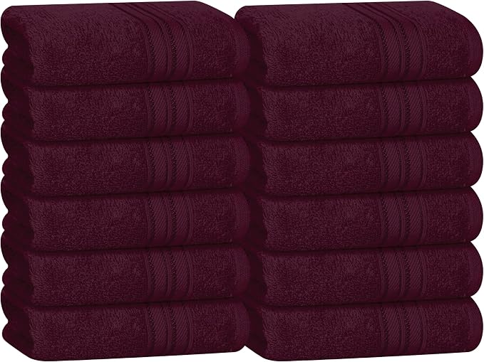 BOUTIQUO Ultra Soft Cotton Washcloths, Contains 12 Piece Face Cloths 12x12 inch by BOUTIQUO