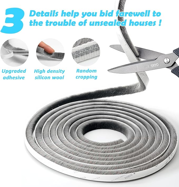 40FT Brush Weather Stripping Door Window Seal - Image 8