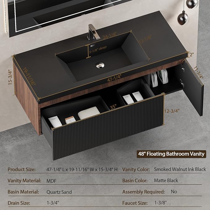 48 Inch Floating Bathroom Vanity - Image 2
