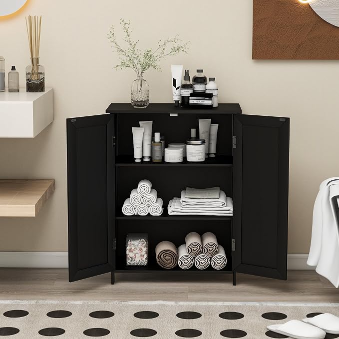 Bathroom Storage Floor Cabinet Freestanding Organizer - Image 3