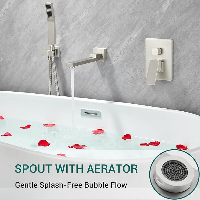 DASAN Swiveling Wall Mount Tub Filler Faucet Set - Image 2