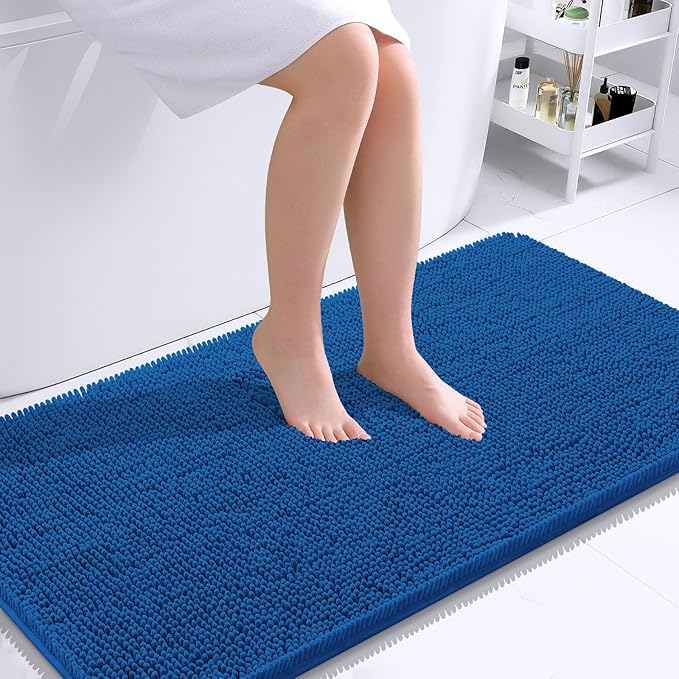 OLANLY Bathroom Rugs 44x24, Extra Soft Absorbent Chenille Bath Rugs, Rubber by OLANLY