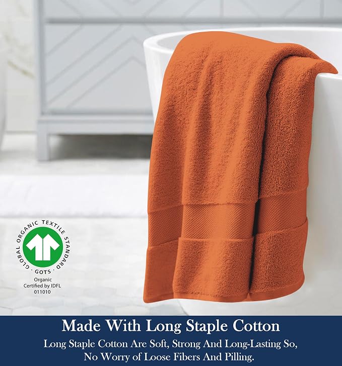 Delara Organic Cotton Luxuriously Plush Bath Towel Pack of 4 | GOTS & OEKO-TEX - Image 3
