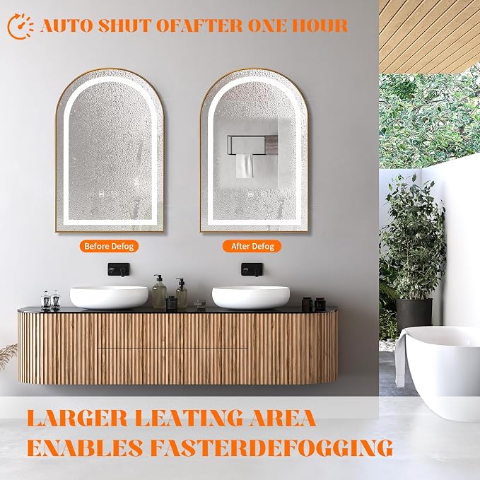 LED Bathroom Mirrors with Lights, 3 Colors Dimmable, Wall Mounted Lighted - Image 2
