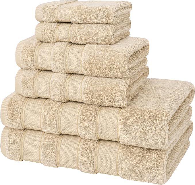 American Soft Linen Salem Turkish Bath Towel Set, 100% Cotton 600 GSM 6 Piece - Image 7